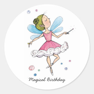 PEGATINA REDONDA CUMPLEAÑOS MÁGICO
