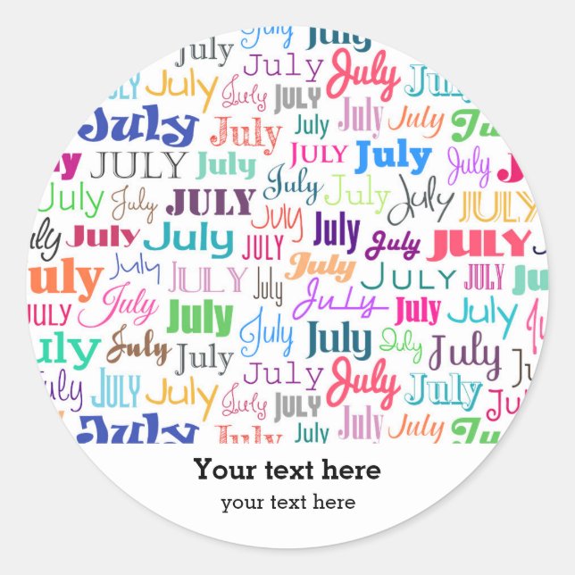 Pegatina Redonda Cumpleaños, mes de julio (Anverso)