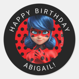 Pegatina Redonda Cumpleaños milagroso del Chica Ladybug