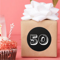 Cumpleaños negro 50 - Stickers de cumpleaños de 50