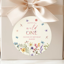 Cumpleaños número uno salvaje de flor silvestre