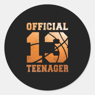 Pegatina Redonda Cumpleaños oficial número 13 de Sketll Adolescente