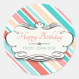 Pegatina Redonda Cumpleaños Personalizable
