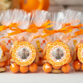 Pegatina Redonda Cumpleaños Personalizado Primera Fotografía de Cit