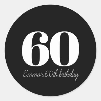 Pegatina Redonda Cumpleaños personalizado y sofisticado