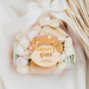 Pegatina Redonda Cumpleaños retro de bebé genial