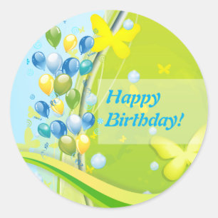 Pegatina Redonda Cumpleaños Sunny