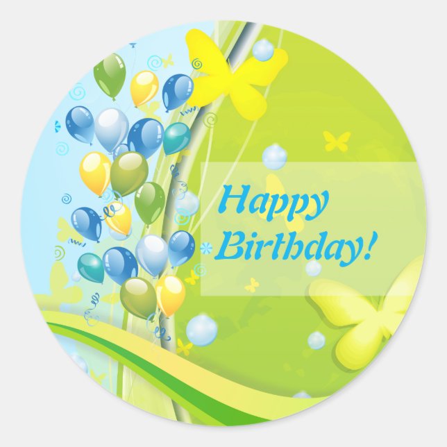 Pegatina Redonda Cumpleaños Sunny (Anverso)