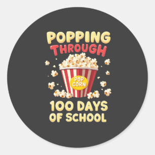 Pegatina Redonda Cumpliendo 100 Días de Escuela