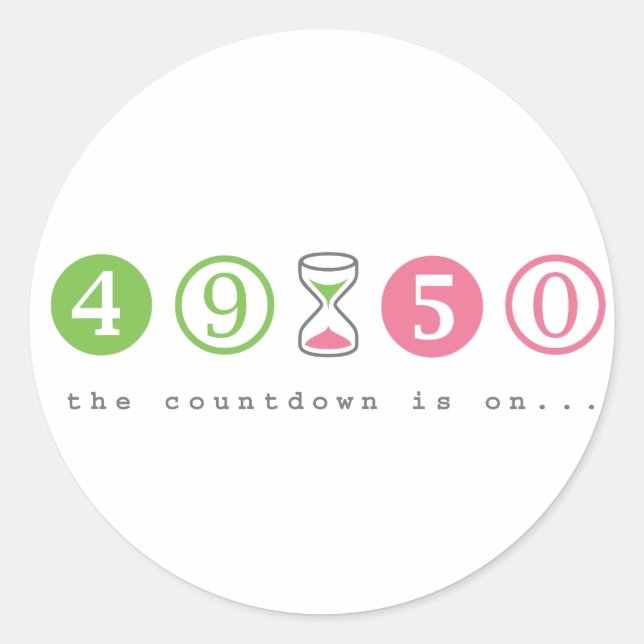 Pegatina Redonda Cumpliendo 50 años (Anverso)