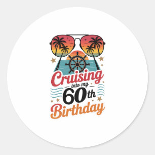 Pegatina Redonda Cumpliendo 60 años de edad