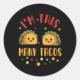 Pegatina Redonda Cumplo Tantos Tacos 2do Cumpleaños Martesdos Cinco
