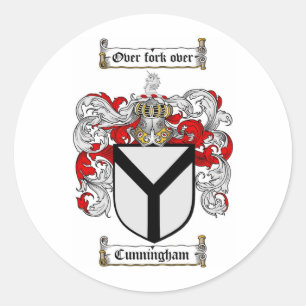 PEGATINA REDONDA CUNNINGHAM FAMILIAR CREST - CUNNINGHAM RECUBRIMIEN