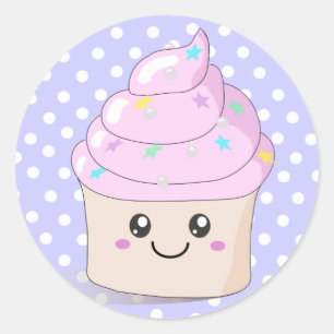 Pegatina Redonda Cupcake