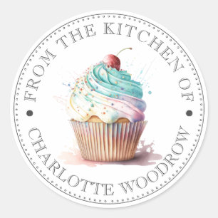 Pegatina Redonda Cupcake 