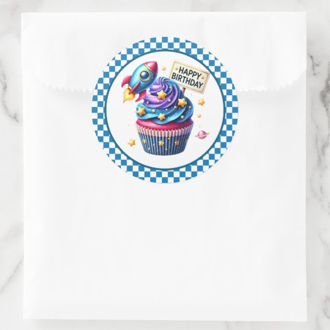 Pegatina Redonda Cupcake Birthday Stickers (Bolso)