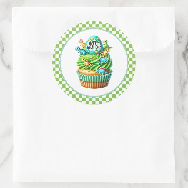 Pegatina Redonda Cupcake Birthday Stickers (Bolso)