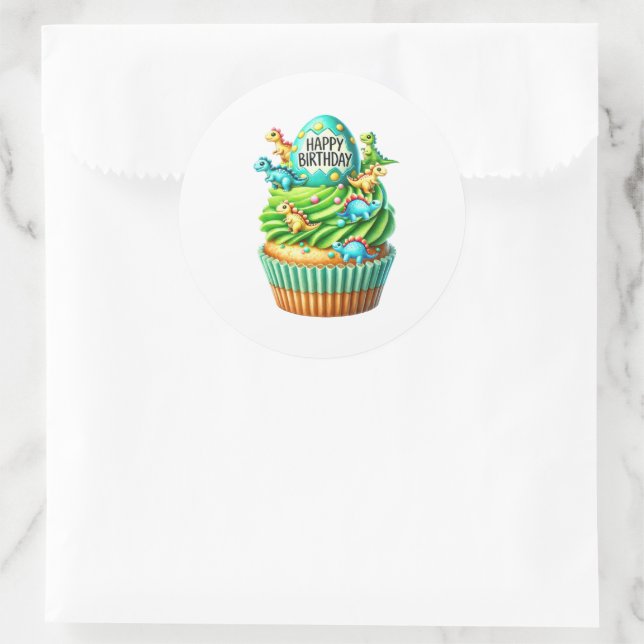 Pegatina Redonda Cupcake Birthday Stickers (Bolso)