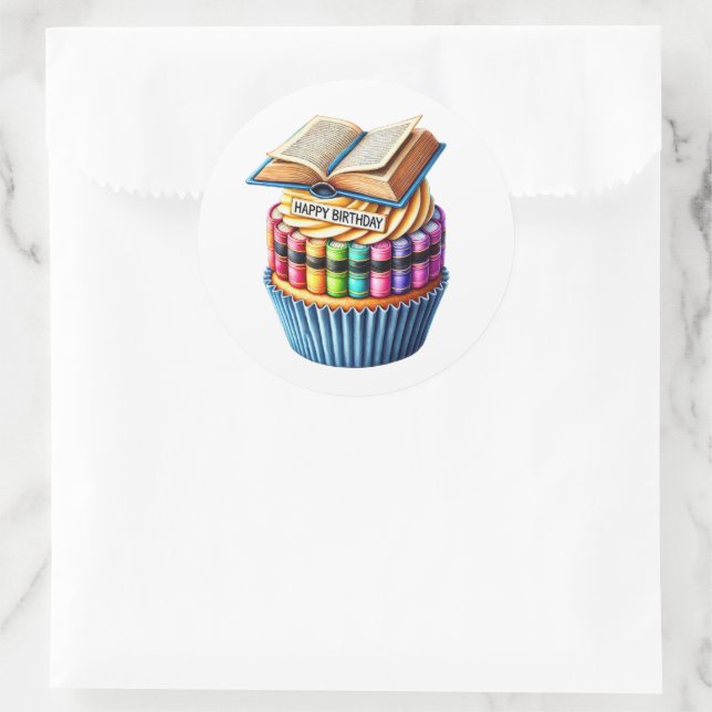 Pegatina Redonda Cupcake Birthday Stickers (Bolso)