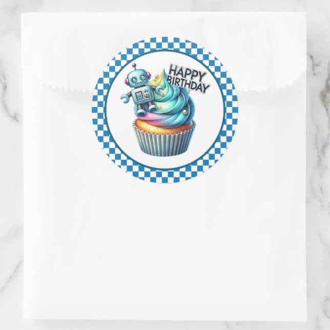 Pegatina Redonda Cupcake Birthday Stickers (Bolso)