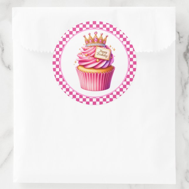 Pegatina Redonda Cupcake Birthday Stickers (Bolso)
