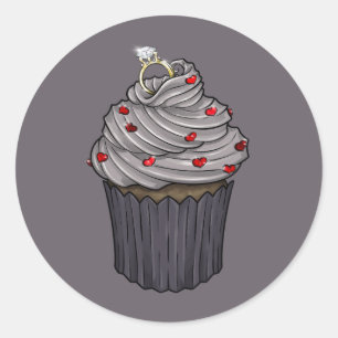 Pegatina Redonda Cupcake de propuesta dulce