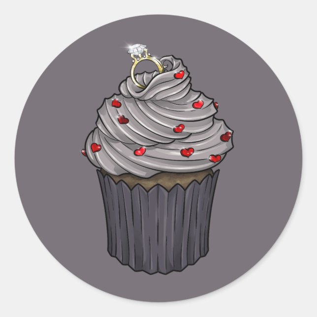 Pegatina Redonda Cupcake de propuesta dulce (Anverso)