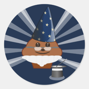 Pegatina Redonda Cupcake Magician