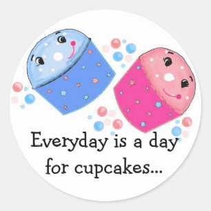 Pegatina Redonda Cupcakes
