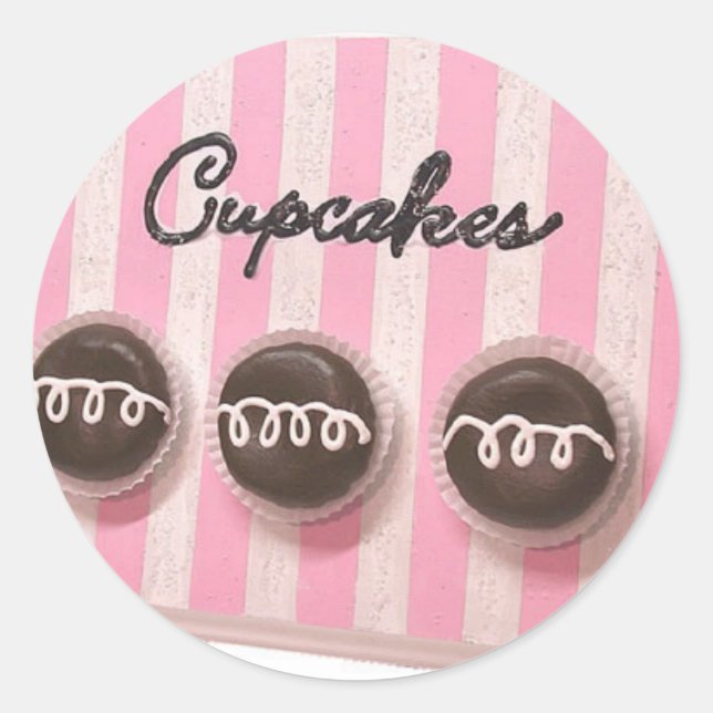 Pegatina Redonda Cupcakes clásicos (Anverso)