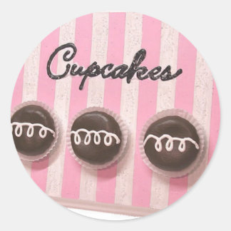 Pegatina Redonda Cupcakes clásicos