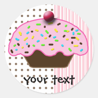Pegatina Redonda Cupcakes Cupcakes