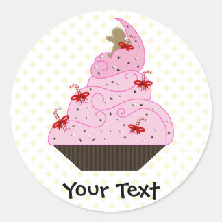 Pegatina Redonda Cupcakes Cupcakes Regalos de vacaciones