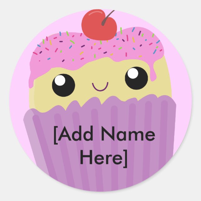 Pegatina Redonda Cupcakes Fart Sprinkles (Anverso)