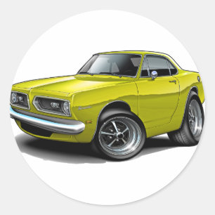 Pegatina Redonda Cupé amarillo 1967-69 del Barracuda