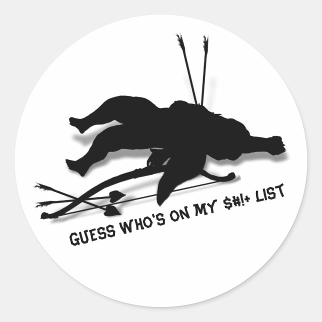 Pegatina Redonda Cupid Anti Valentine's Day  (Anverso)