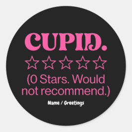 Pegatina Redonda Cupid Review 0 Stars Would Not Recommend Funny 