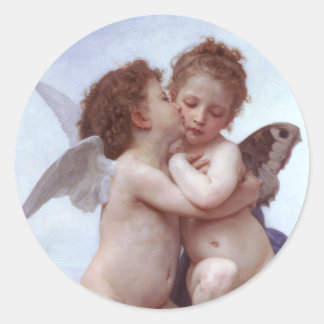 Pegatina Redonda Cupido y psique