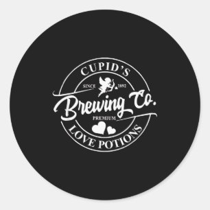 Pegatina Redonda Cupids Brewing Co Pócimas de Amor Premium Día de S