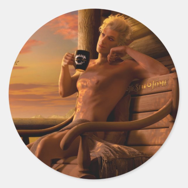 Pegatina Redonda Curación de la Puerta 3 de Astarion Baldur (Anverso)