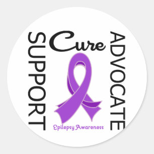Pegatina Redonda Curación del abogado de la ayuda de la epilepsia