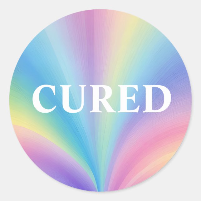 PEGATINA REDONDA CURADO MÉDICAMENTE (Anverso)