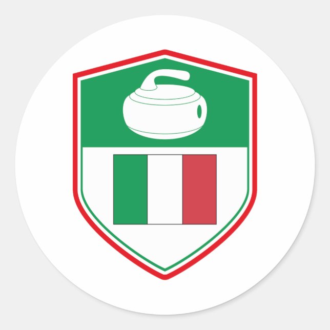 Pegatina Redonda Curando el baño de piedra de deporte de hielo (Anverso)