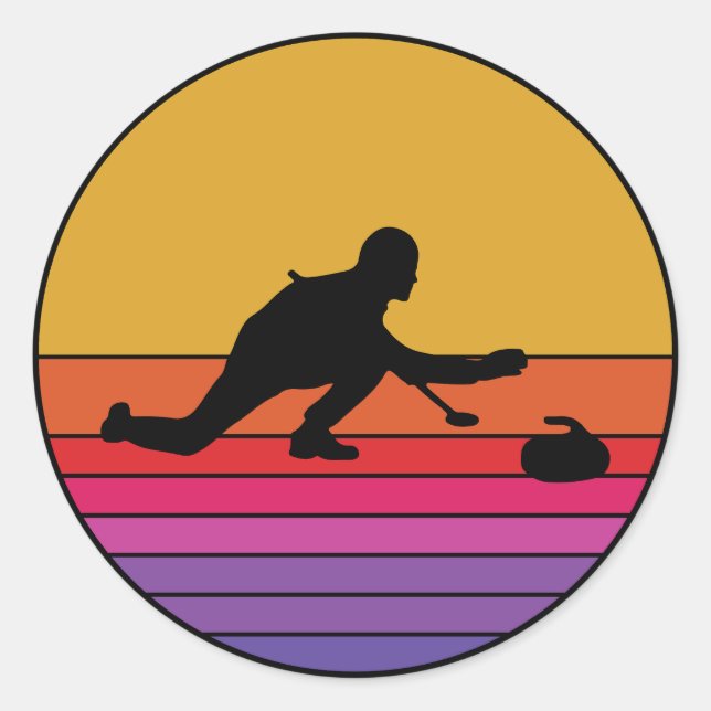 Pegatina Redonda Curando el baño de piedra de deporte de hielo (Anverso)