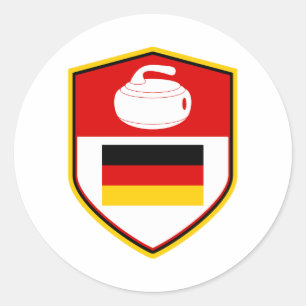 Pegatina Redonda Curando el baño de piedra de deporte de hielo