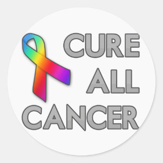 Pegatina Redonda Curar todo el cáncer