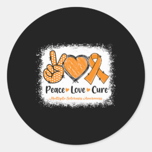 Pegatina Redonda Cure Amor Esclerosis Múltiple Sra. Naranja de Conc