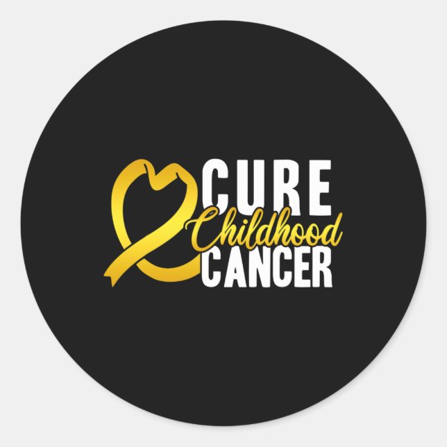 Pegatina Redonda Cure Children Cancer Cure Children Cancer Ribbon A (Anverso)