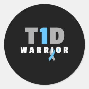 Pegatina Redonda Cure Diabetic - Diversión Tipo 1 Diabetes Sensibil