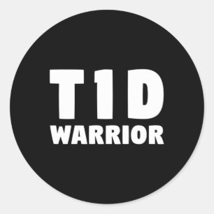 Pegatina Redonda Cure Diabetic T1d - Diabetic Tipo 1 Diabetic Tee